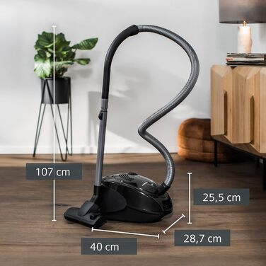 Пылесос Siemens Staubsauger synchropower VS06A212 с мешком: для паркета, коврів, плитки, з фільтром гігієни, чорний, 600 Вт