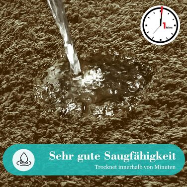 Комплект килимків для ванної кімнати Digiroot (2 шт.) - антиковзаючі, швидковисихаючі, м'які, 40x60 см та 50x80 см (Бежевий)