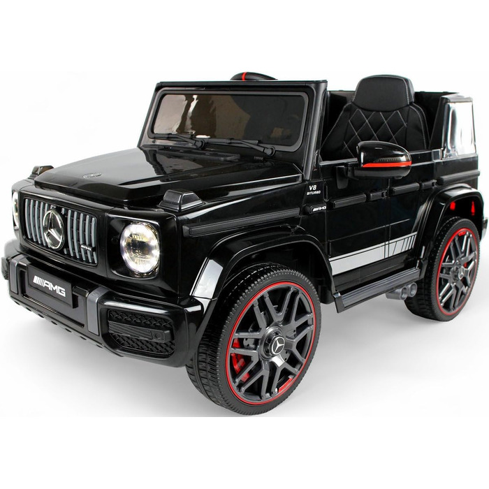 Дитячий електромобіль Mercedes G63 AMG 4x4, 180 Вт, шкіряне сидіння, 4 амортизатори, EVA-колеса, 12V 9Ah, пульт ДК, чорний