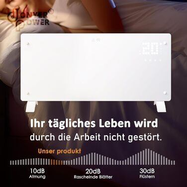 Конвектор DONYER POWER 2500W з Wi-Fi, 24H таймер, дистанційне керування, ультратонкий, настінний/підлоговий, білий