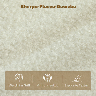 Диван на дво особи, компактний диван з імітацією в'язаного флісу шерпа, 137 см для вітальні, кремово-білий