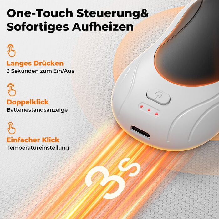 Електричні грілки для рук 2 шт. USB, 6000mAh, 3 режими нагріву, для кемпінгу, відпочинку на природі, офісу