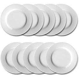 НАБІР з 10 тарілок плоских 18 см білого кольору