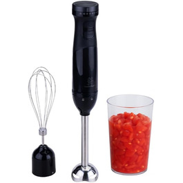 Сталевий блендер Stanley Rogers 500W з 1L скляною колбою, 4-лопатева система + насадка для змішування, 2 швидкості (занурювальний блендер)