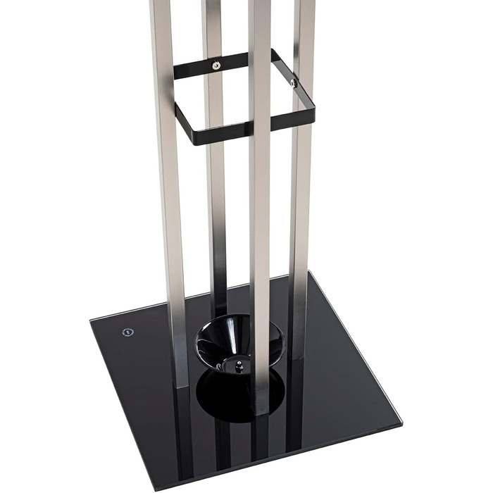 Вішалка для одягу HAKU Möbel з нержавіючої сталі, чорна, метал, скло 8 мм - 35x182x35 см, сучасний стиль