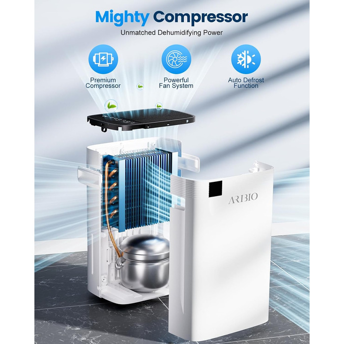 Електричний осушувач повітря Tag Hochleistungs, 20 л/день, з функцією сушки білизни, таймером та авторозморожуванням, для квартир, ванних кімнат та підвалів