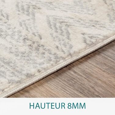 Вітальня, їдальня, передпокій - Сучасний геометричний візерунок килима в стилі бохо - М'який скандинавський килим для вітальні сірий, бежевий - Великий килим Carpet Runner (140x200см)