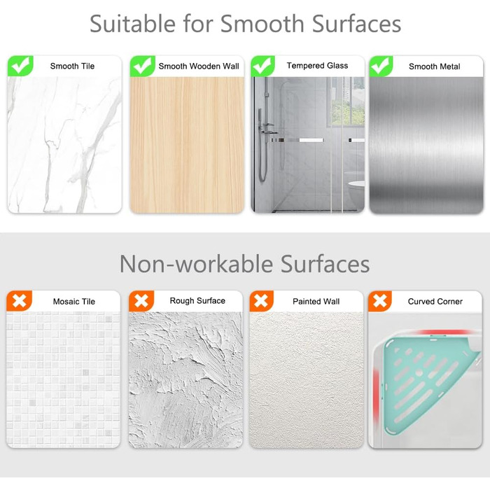 Набір з 4 полиці для душу Sotfamily без свердління, кутові (90°), пластикові, для шампуню та мила, турецький блакитний