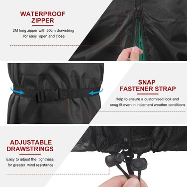 Захисний чохол для парасольки/перголи LAMUNI, водонепроникний, для парасольки/перголи 3-5м, 220x40/70/50 см