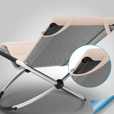 Крісло-гойдалка ELONEO для відпочинку на відкритому повітрі з кишенею, до 180 кг, стійке до погодних умов, для саду та балкону (з подушкою, сірий/кремовий)