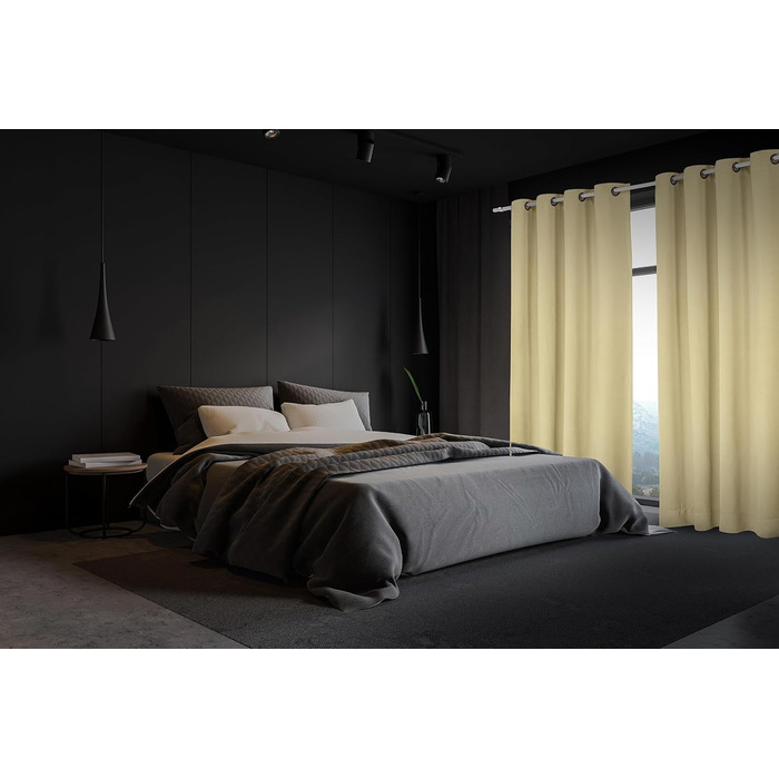 Комплект штор Utopia Bedding Blackout 2 140x245 см, бежевий теплоізоляційний, звукоізоляційний