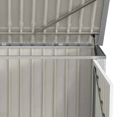 Ящик для сміттєвих баків Outsunny – міцна сталева коробка для зберігання та захисту двох сміттєвих баків. Розміри: 178,5 x 104,5 x 128,5/113 см. Забезпечує надійне зберігання та захист від несанкціонованого доступу завдяки замку. Колір: зелений.