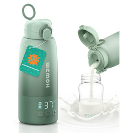 Портативний підігрівач для пляшечок Wemoh з самоочищенням, точним контролем температури, 450 мл та швидким нагрівом 100W для дитячого харчування та води