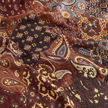 Богемна ковдра Softexly Boho Decke 100% бавовна, двостороння муслінова ковдра 150x200 см, м'яка диванна ковдра та покривало для ліжка, естетичний дизайн, ідеальна для вітальні та спальні, помаранчево-зелена (230 x 250 см, візерунок Пайслі)