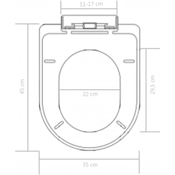 Сидіння для унітазу VidaXL з автоматичним опусканням, м'яке, швидкознімне, дизайнерська Кришка унітазу, кришка сидіння унітазу, Кришка унітазу, туалетні окуляри (45 х 35 см, чорний)