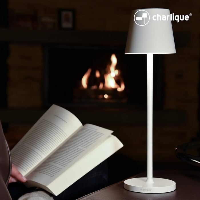 LED-лампа настільна бездротова (2 шт) - світло для вечері біле 38 см - преміум акумуляторна лампа з USB, тепле світло, для дому та вулиці. Білий колір, 2 шт (вигідний пакет)