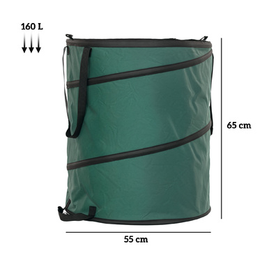 Outsunny Garden Bag 2x160L водонепроникний мішок для садових відходів з ручками на блискавці, стабільний мішок для листя, самостоячі садові мішки, багаторазові мішки для садових відходів Зелені відходи