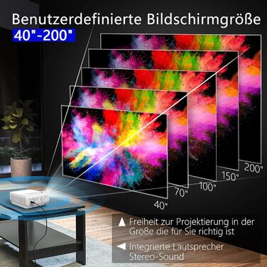 Проектор Staratlas Beamer 5G WiFi Bluetooth Full HD 12000 Lumen, Native 1080P 4K, для домашнього кінотеатру, сумісний з iOS/Android/Fire Stick/HDMI/USB/PS5, білий