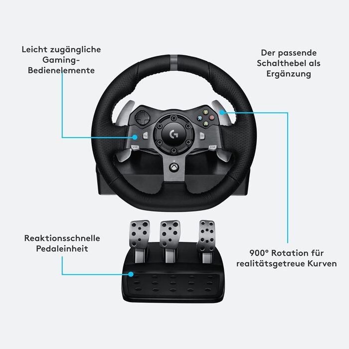 Logitech G29 Driving Force Racing Wheel - Ігровий кермо з Force Feedback для PS5, PS4, PC, Mac. Чорний