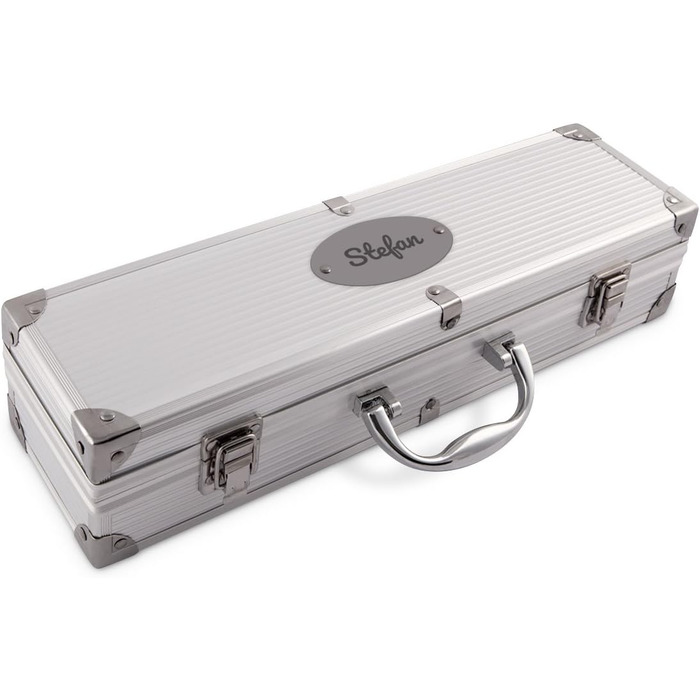 Набір для гриля 3 шт. з нержавіючої сталі: шампури, щипці, лопатка з гравіюванням імені