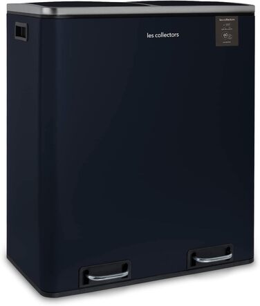 Сміттєвий бак Les Collectionneurs Sensor №1012, 69л, 3 відсіки (47+11+11л), автоматичне відкривання, інфрачервоний датчик, тиха кришка, дизайн (темно-синій)