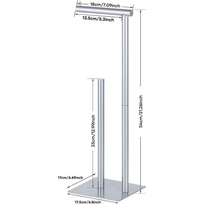 Тримач для туалетного паперу Sunexinlo, окремо стоїть тримач для рулонів паперу, диспенсер для ванної кімнати (сріблястого кольору)