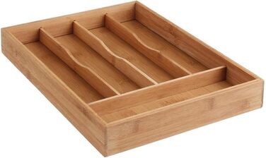 Бамбуковий кошик для столових приборів VITA PERFETTA - 5 відділень, міцний, екологічно чистий (34 x 25 см)