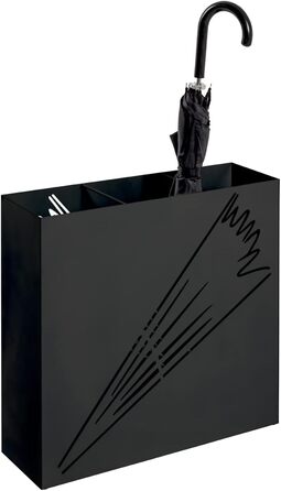 Меблева підставка для парасольок HAKU, металева, чорна, Ш 50 x Г 16 x В 48 см 50 x 16 x В 48 Чорний