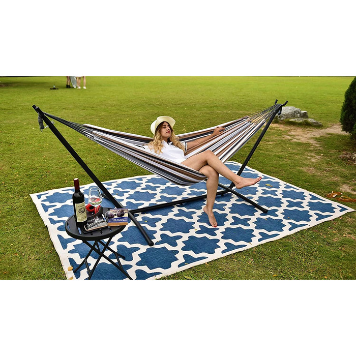 Гамак з стійкою Italform, багатоколірний, навантаження до 150 кг, 260 x 150 см