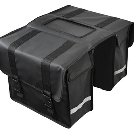 Водонепроникний для багажника 40 л - подвійна сумка - багажна сумка - чорна - зі світловідбивачами - електричний велосипед