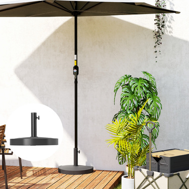 Підставка для парасольки з бетону, напівкругла - утримувач для парасольки, вага для парасольки 32/38/48 мм