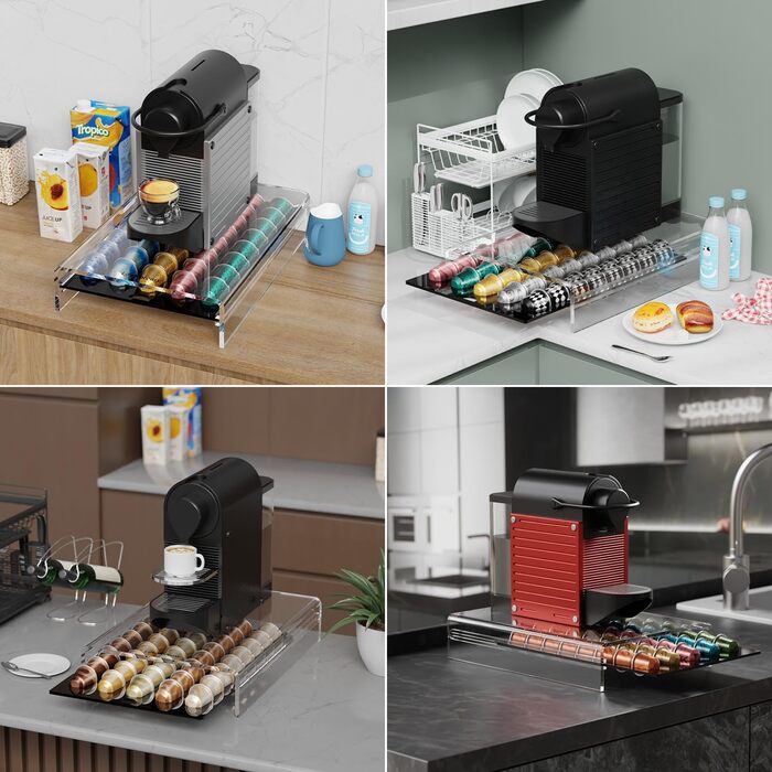 Організатор для капсул Nespresso LifeMoreasy - контейнер для 40 капсул, прозорий, висувний, для зберігання кави
