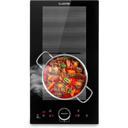 Вбудована індукційна плита Klarstein Glaskeramik з 4 зонами, скляна кераміка, сенсорне управління, таймер, 3500 Вт, чорна
