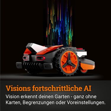 Робот-газонокосарка WORX Landroid Vision S250 WR202E для газонів до 250 м², AI косарка без обмежувального дроту, Wi-Fi, Bluetooth, розумне уникнення перешкод, захист їжаків