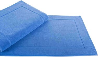 Килимок для ванної etrea бавовна-Килимки для ванної жакардові класичні 50x80 см, 2 упаковки килимків для душу прямокутної форми, виготовлені з 100 бавовни, 800 г / м2, білого кольору (2 упаковки по 50x80 см, синього кольору)