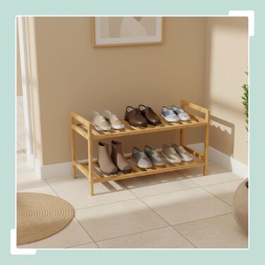 Стелаж для взуття з бамбука, що складається з секцій