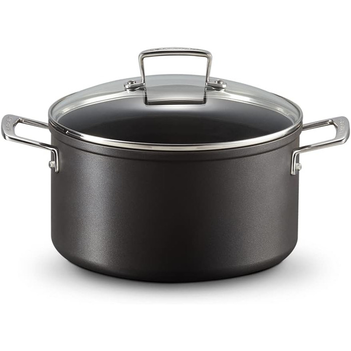 Каструля Fleischtopf Le Creuset з антипригарним покриттям, Ø 24 см, для всіх типів плит (включно з індукцією), антрацит/срібло