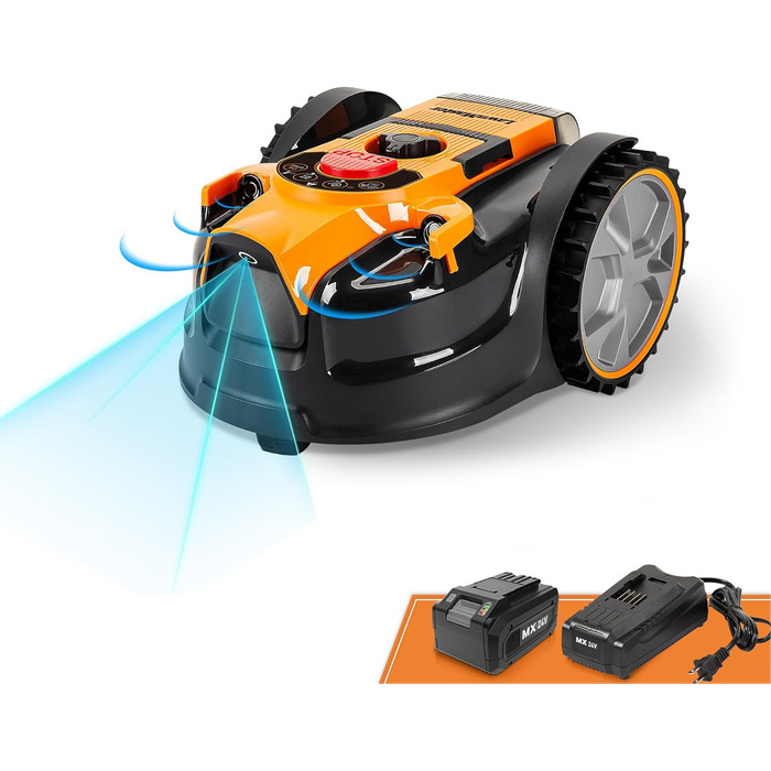Робот-газонокосарка LawnMaster VBRM16 OcuMow для газонів до 100 м², самохідний, бездротовий, акумуляторний 24В 4.0Ah Li-Ion