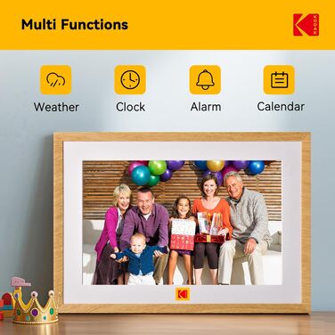 Цифровий фоторамка Kodak WiFi 10.1 дюйм з Wi-Fi, 32GB, сенсорний екран, акумулятор, дерево