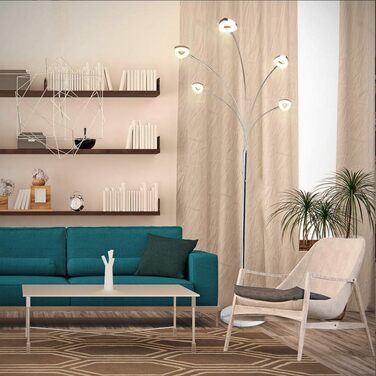 Світлодіодний торшер PADMA Modern Dimmable 5-Flame, Поворотний, 1600LM, Теплий білий для вітальні/офісу