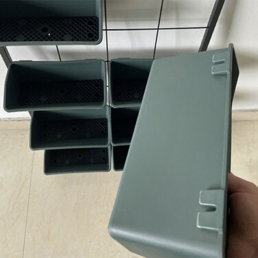 Сходинка для квітів / Квіткова сходинка, 8 ящиків для рослин, стекова, стійка до погодних умов, 52,5 x 14 x 90 см, Сірий + Чорний