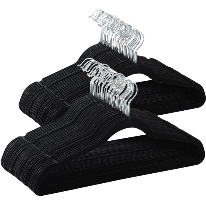 Вішалки для одягу Yaheetech 100 шт. - вішалки для костюмів, чорні, з поворотним гачком 360°