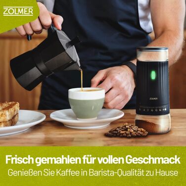 Ручна кавомолка з нержавіючої сталі, регулювання помелу для еспресо, фільтр-кави та мока. Компактна та міцна кавомолка.