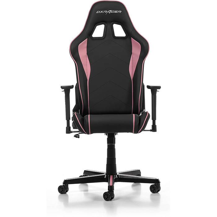 Ігрове крісло DXRacer Prince P08, штучна шкіра, чорно-рожевий, 185 см