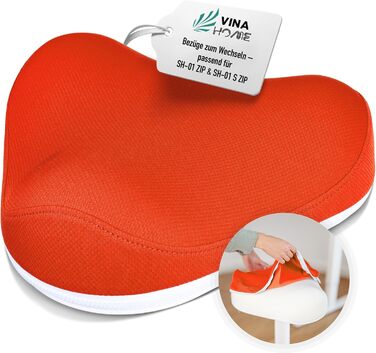 Офісний стілець SH-01 Zip з знімним чохлом | Ергономічний стілець-пуф | З сертифікатом IGR | Для роботи та відпочинку | З ефектом гойдання | Регульована висота 58-83 см (Чохол, Оранжевий)