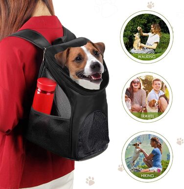 Рюкзаки Homieco для собак кішок, сумка для домашніх тварин рюкзаки для собак, сумка для перенесення собак кішок, сумка для перенесення домашніх тварин, Рюкзак для собак домашніх тварин до 4 кг для подорожей/походів/кемпінгу чорний