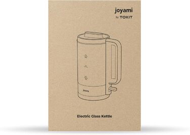 Скляна водоварка joyami 1.5 л скороварка з нержавіючої сталі 1500 Вт без BPA, біла