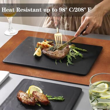 Набори серветок Pixieora: миючі, з підставки для тарілок, штучна шкіра, двосторонні, протиковзні, 6 шт. (сірий, коричневий)