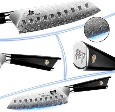 SHAN ZU Кухонний ніж з дамаської сталі, 15 см, професійний, Santoku, 67 шарів, нержавіюча сталь, японська сталь 10Cr15Mov, G10 ручка, серія GYO