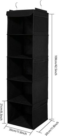 Набір з 2 підвісних полиць органайзерів BrilliantJo 30x30x108 см чорні